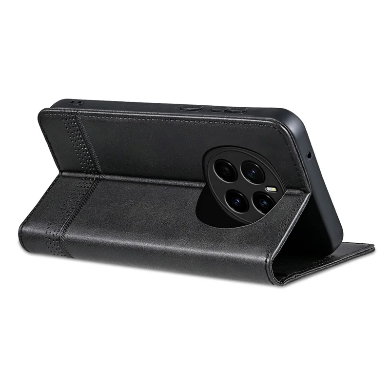 Étui AZNS For Honor Magic7 5G en cuir de vache à texture PU - Noir