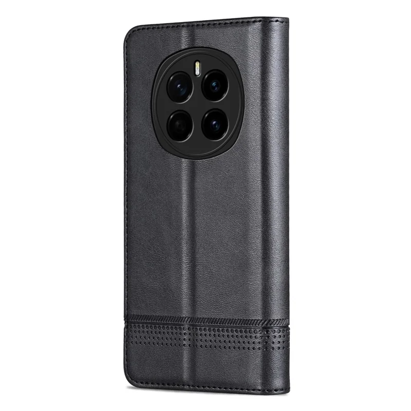 Étui AZNS For Honor Magic7 5G en cuir de vache à texture PU - Noir