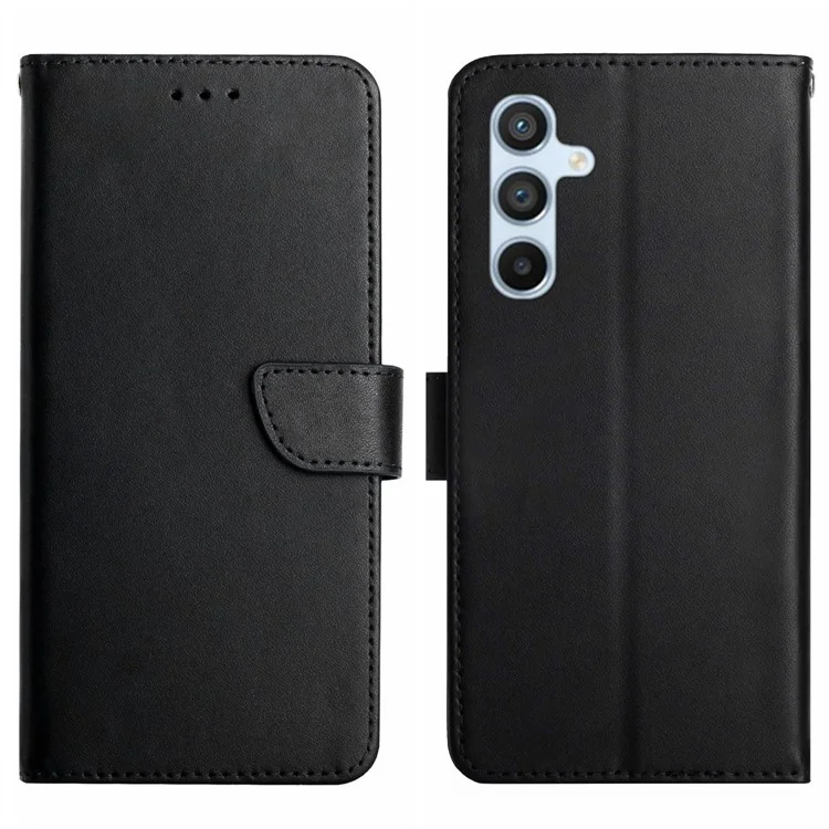 Capa para Samsung Galaxy A56 de couro genuíno de vaca, com textura Nappa - Preta