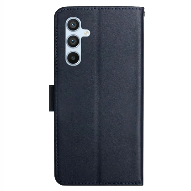 For Samsung Galaxy A56 5G / M56 5G Case Genuine Cow Leather Phone Cover Nappa Texture - Blue