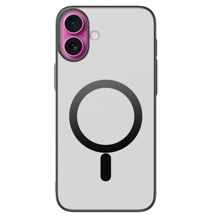 Capa para iPhone 16 Plus compatível com MagSafe, tampa traseira de PC fosca - Preta