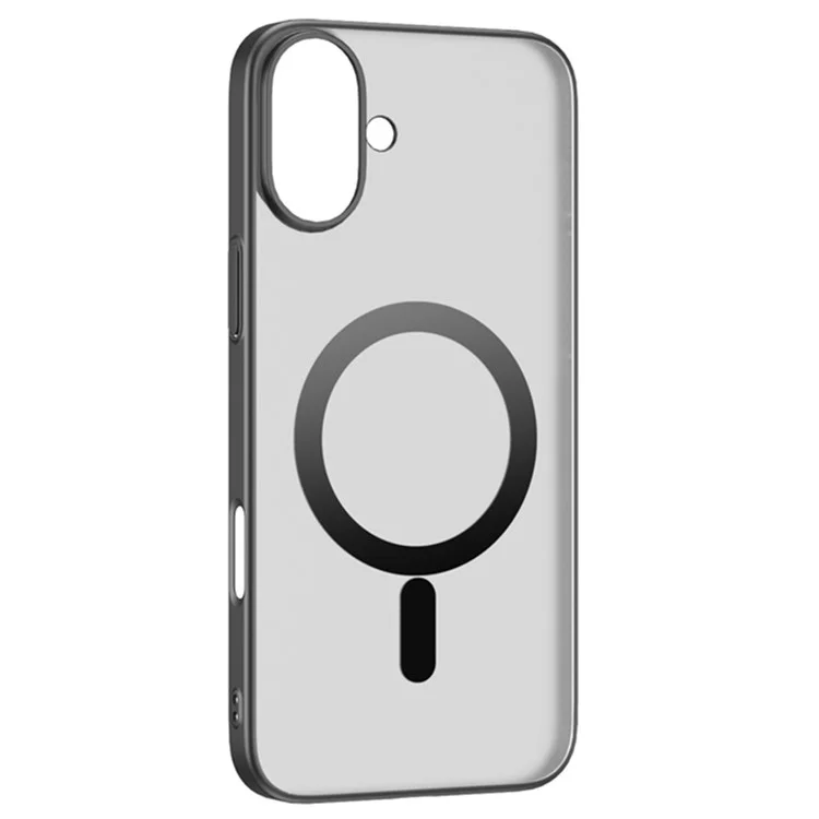 Capa para iPhone 16 Plus compatível com MagSafe, tampa traseira de PC fosca - Preta