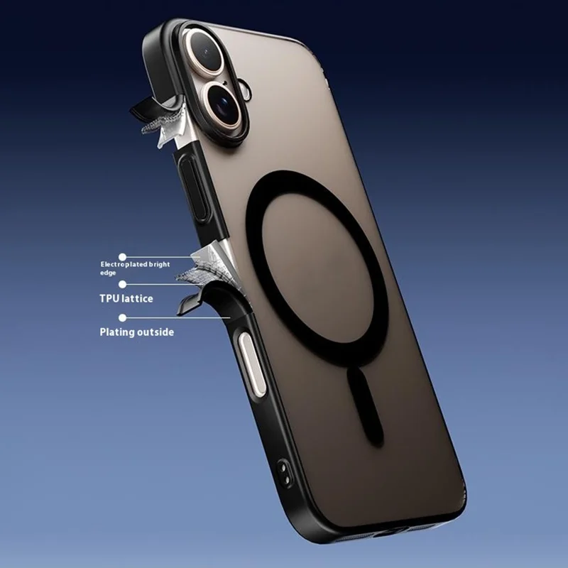 For iPhone 16 Plus Case Compatible with MagSafe Matte PC Back Cover - Titanium