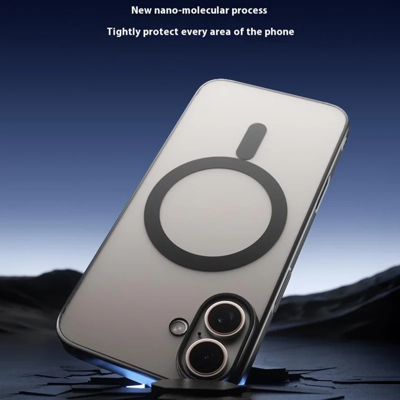 For iPhone 16 Plus Case Compatible with MagSafe Matte PC Back Cover - Titanium