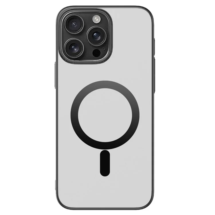 Чехол для iPhone 16 Pro совместимый с MagSafe, матовая пластиковая задняя крышка - черный