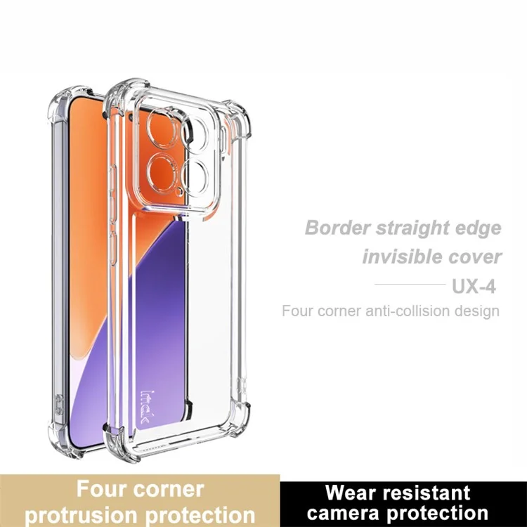 IMAK UX-4 серия для Xiaomi 15 / 15 Custom Edition Case Case Straight Frame Four Corner Shockproof Clear TPU Cover