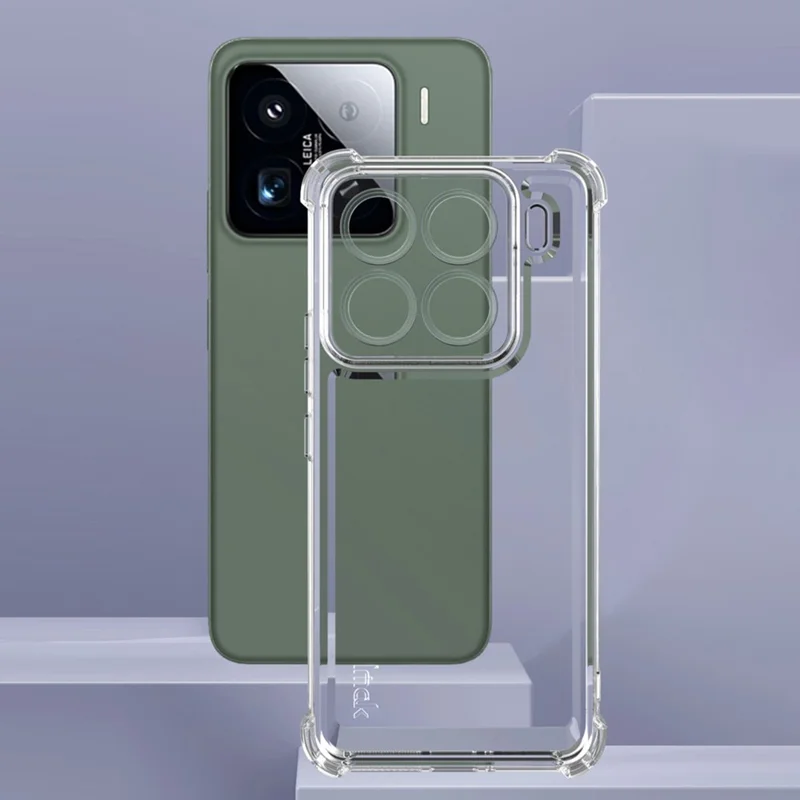 IMAK Seria UX-4 dla Xiaomi 15 Pro, obudowa z prostą ramką, odporna na wstrząsy w czterech narożnikach, przezroczysta pokrywa z TPU
