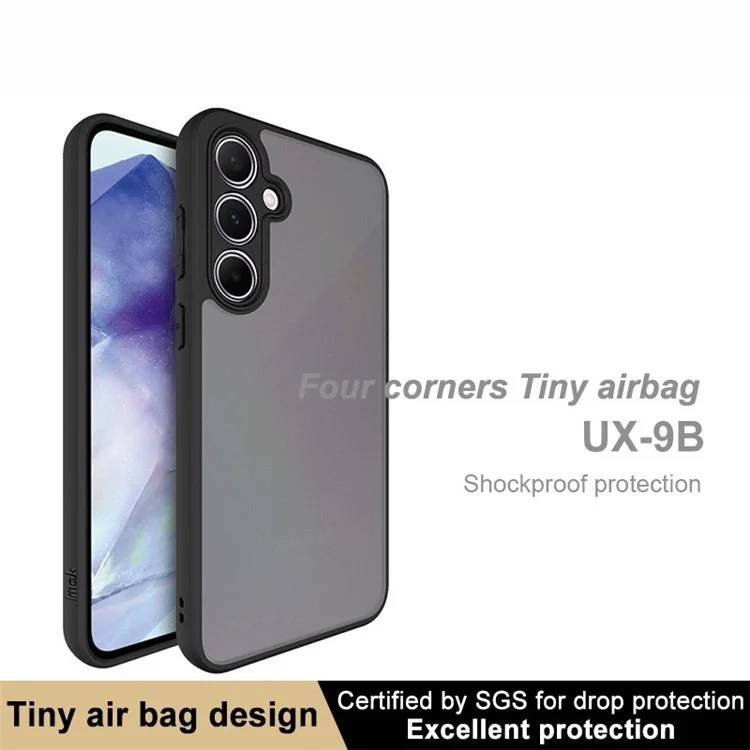 Étui pour Samsung Galaxy A55 5G de la série IMAK UX-9B, coque de téléphone mate en PC+TPU avec sac à air minuscule.