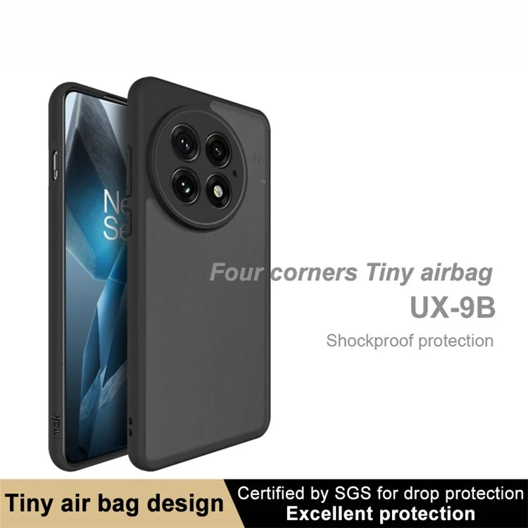 Coque pour OnePlus 13 de la série IMAK UX-9B, en PC+TPU mat avec un mini airbag.