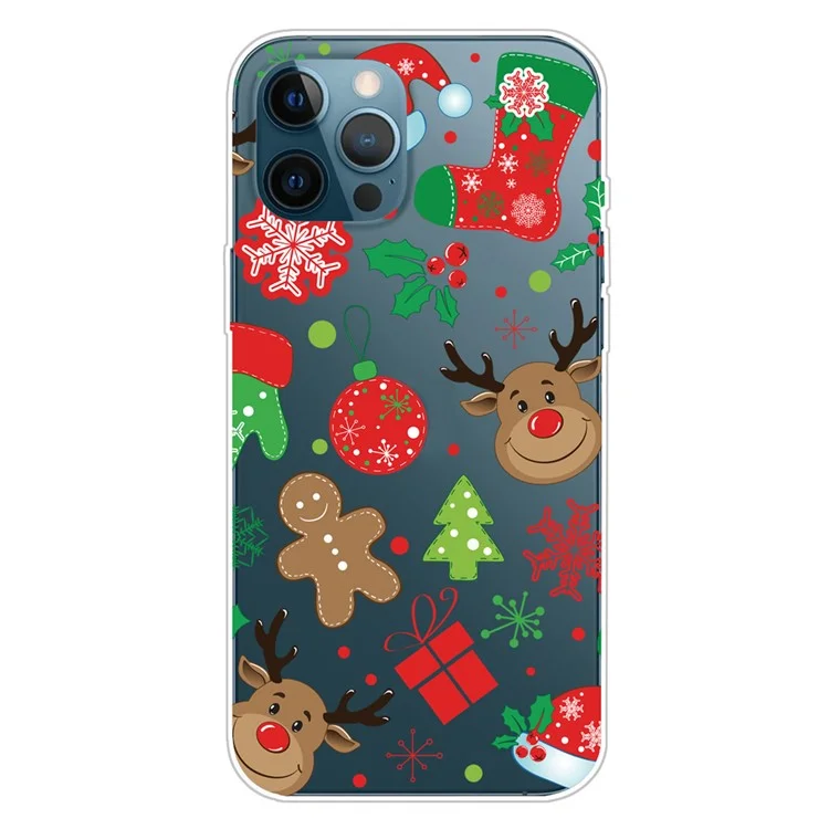 For iPhone 14 Pro Max Christmas Decor Design Phone Case Soft TPU Shockproof Pattern Printing Protective Cover - Christmas Sticker