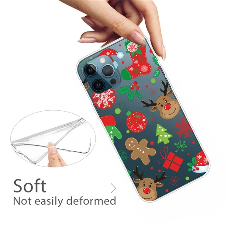 For iPhone 14 Pro Max Christmas Decor Design Phone Case Soft TPU Shockproof Pattern Printing Protective Cover - Christmas Sticker