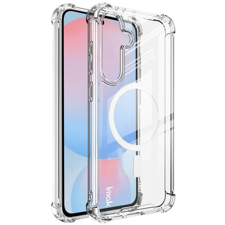 Funda transparente IMAK para Samsung Galaxy S24 FE compatible con MagSafe, resistente a golpes, cubierta de teléfono de PC+TPU.