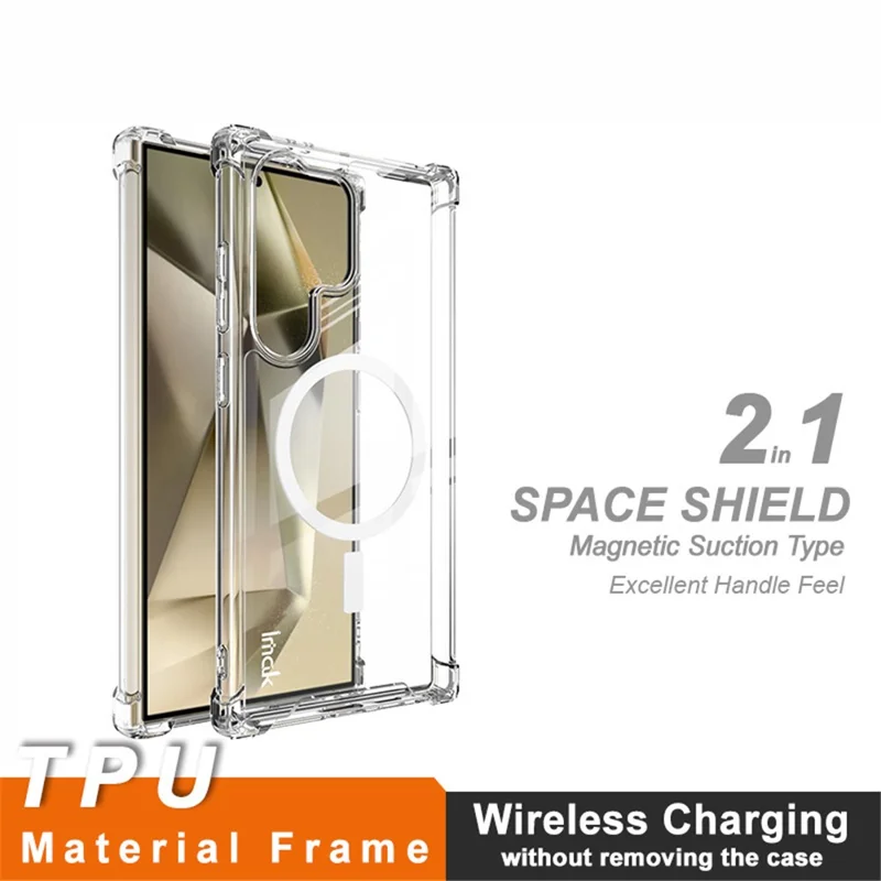 IMAK For Samsung Galaxy S24 Ultra Magnetic Case Shockproof PC+TPU Clear Phone Cover
