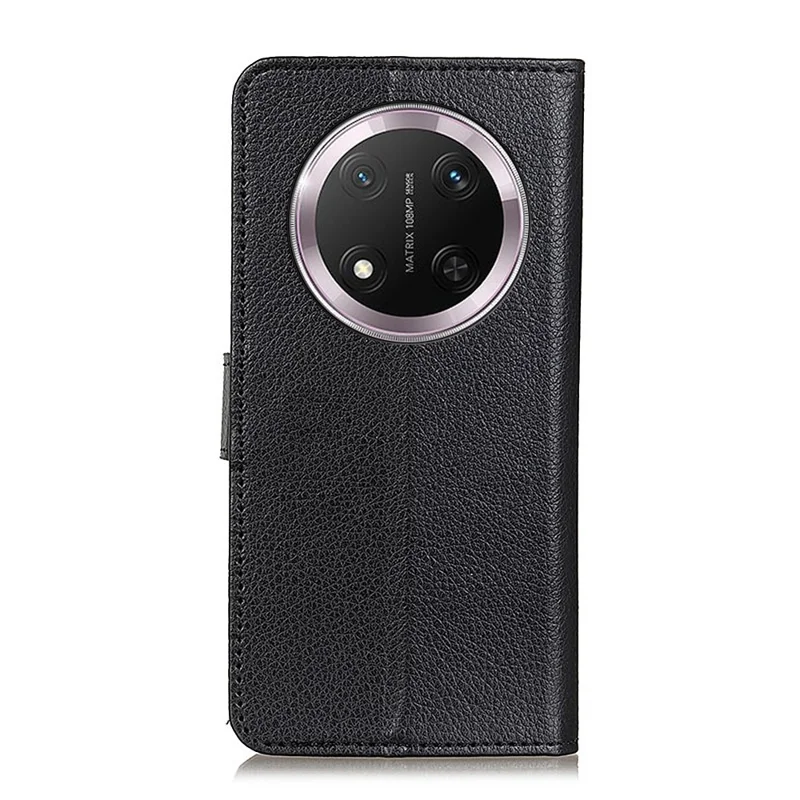 For Honor Magic7 Lite 5G / X9c 5G / X60 Pro 5G Wallet Case PU Leather Phone Cover Litchi Texture - Black
