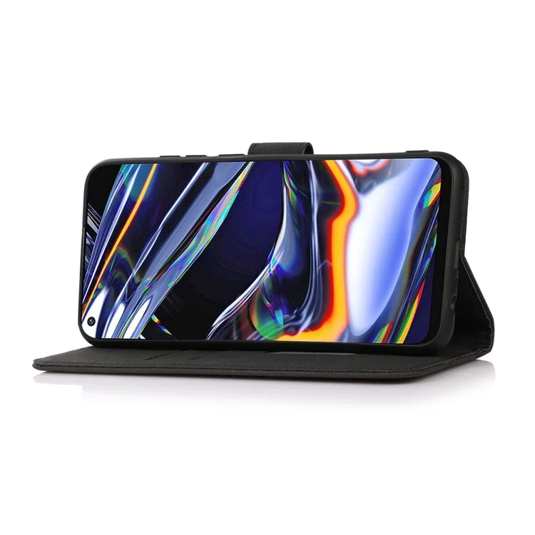 Capa de carteira de couro PU para KHAZNEH For Honor X9c 5G / X60 Pro 5G - Preto