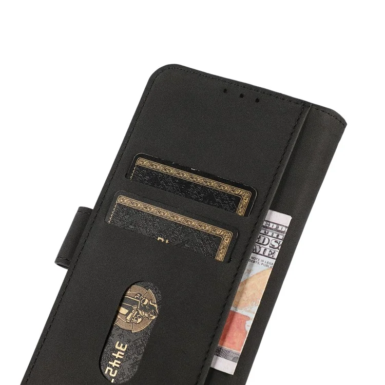 Capa de carteira de couro PU para KHAZNEH For Honor X9c 5G / X60 Pro 5G - Preto