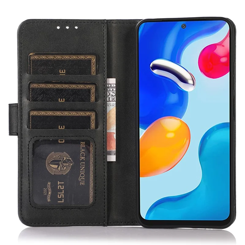 For Honor Magic7 Lite 5G / X9c 5G / X60 Pro 5G Case Cowhide Texture Leather Wallet Phone Cover with Stand - Black
