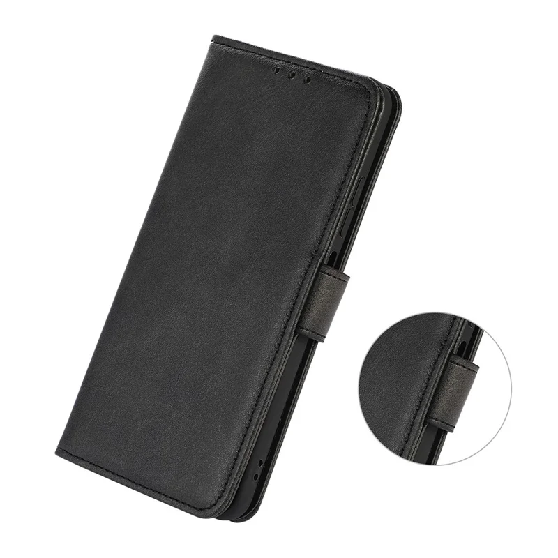 For Honor Magic7 Lite 5G / X9c 5G / X60 Pro 5G Case Cowhide Texture Leather Wallet Phone Cover with Stand - Black