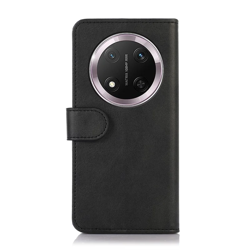 For Honor Magic7 Lite 5G / X9c 5G / X60 Pro 5G Case Cowhide Texture Leather Wallet Phone Cover with Stand - Black