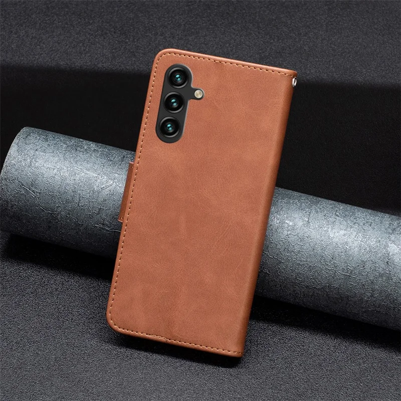 For Samsung Galaxy A26 5G Case Shockproof PU Leather Cover with Wallet Card Slots - Brown