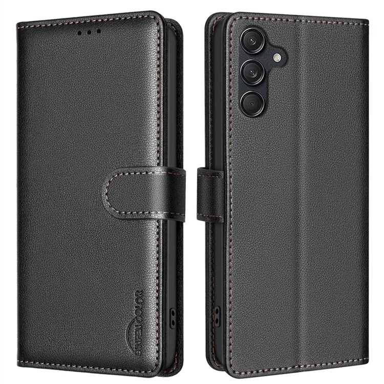 BINFEN COLOR BF32 Custodia in pelle con portafoglio e protezione RFID per Samsung Galaxy A26 5G - Nero