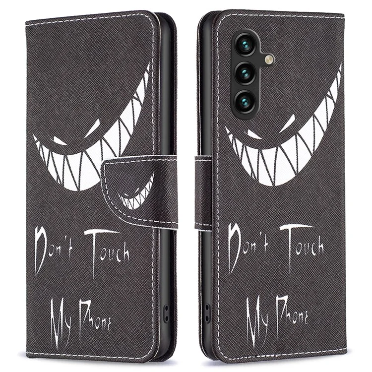 Funda de cuero con estampado para Samsung Galaxy A56 - No toques mi teléfono