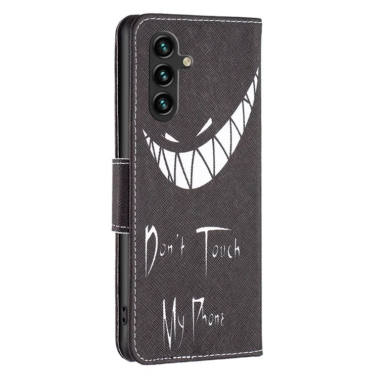 Funda de cuero con estampado para Samsung Galaxy A56 - No toques mi teléfono