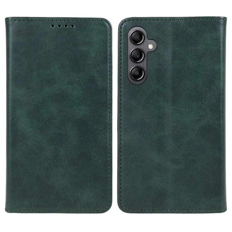 For Samsung Galaxy A56 5G Case Strong Magnetic PU Leather Phone Cover Calf Texture - Green