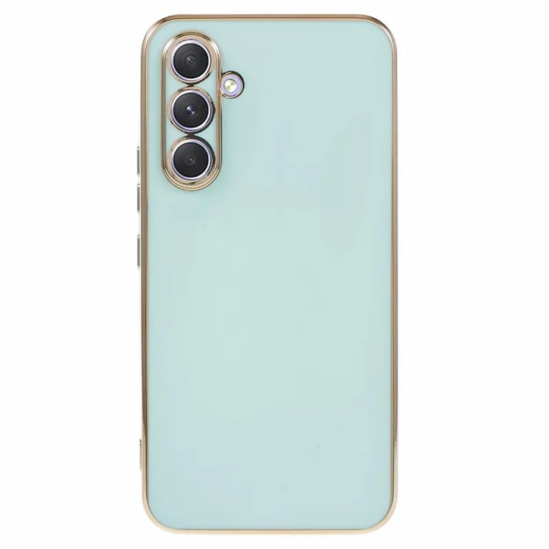 For Samsung Galaxy A56 5G Case TPU Slim Fit Shockproof Phone Cover 6D Electroplating - Cyan