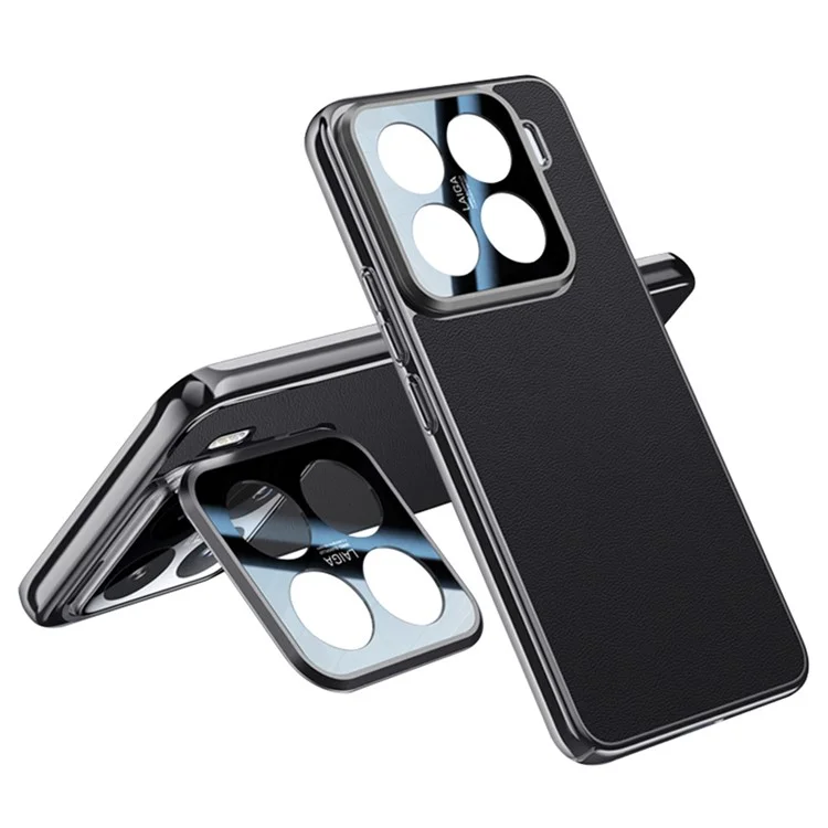 Custodia per Xiaomi 15 Pro con protezione per obiettivo, supporto e protezione anti-caduta in TPU+PU - Nera