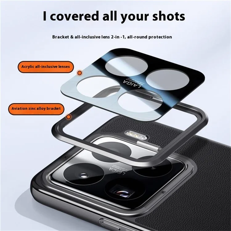 Custodia per Xiaomi 15 Pro con protezione per obiettivo, supporto e protezione anti-caduta in TPU+PU - Nera