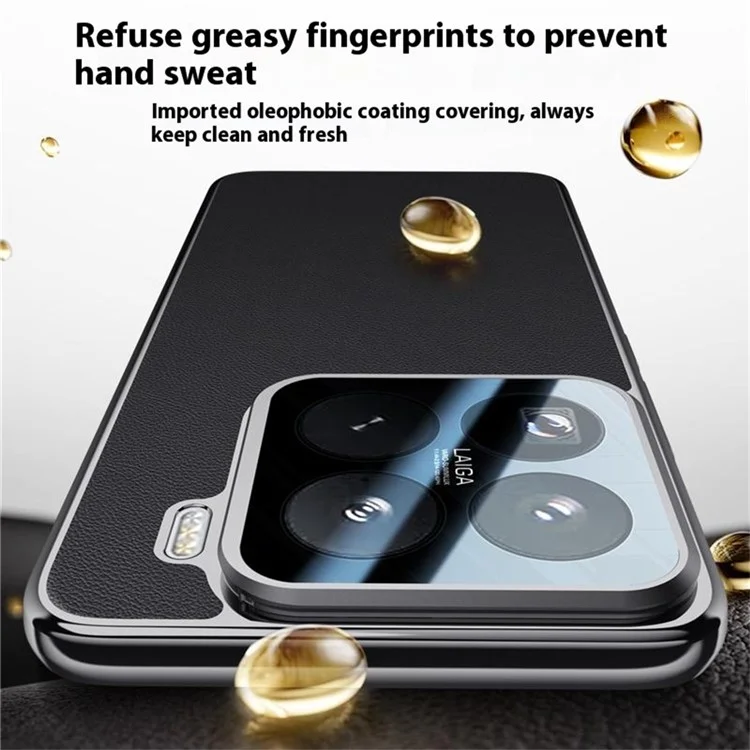 Custodia per Xiaomi 15 Pro con protezione per obiettivo, supporto e protezione anti-caduta in TPU+PU - Nera