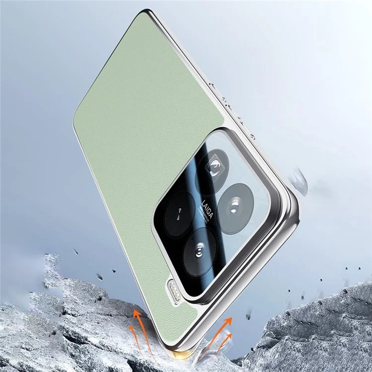 Custodia per Xiaomi 15 Pro con protezione per obiettivo, supporto e protezione anti-caduta in TPU+PU - Nera