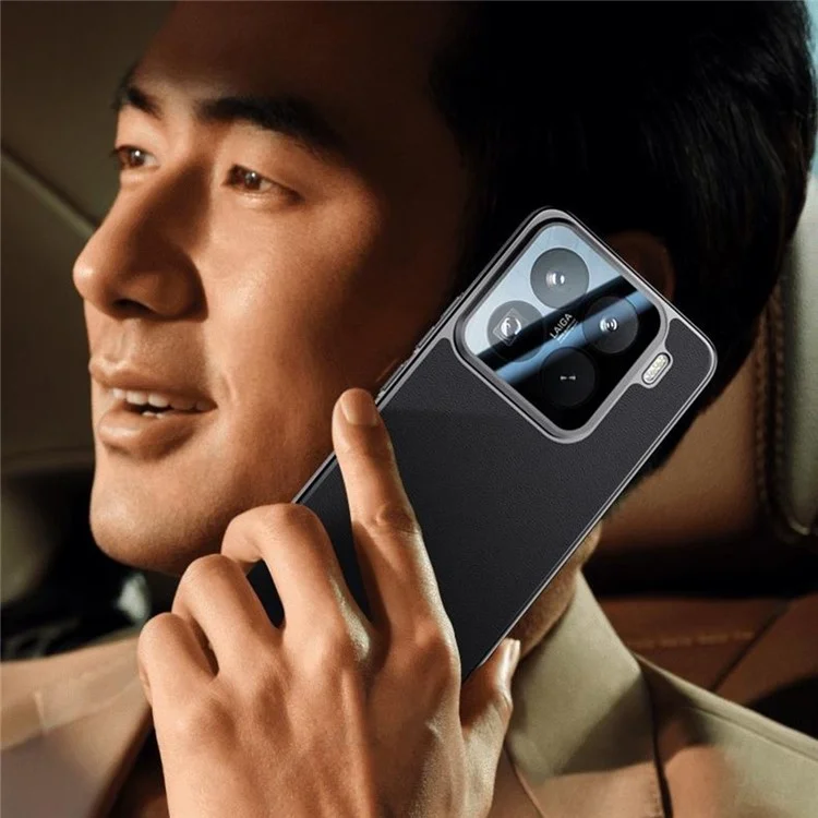 Custodia per Xiaomi 15 Pro con protezione per obiettivo, supporto e protezione anti-caduta in TPU+PU - Nera