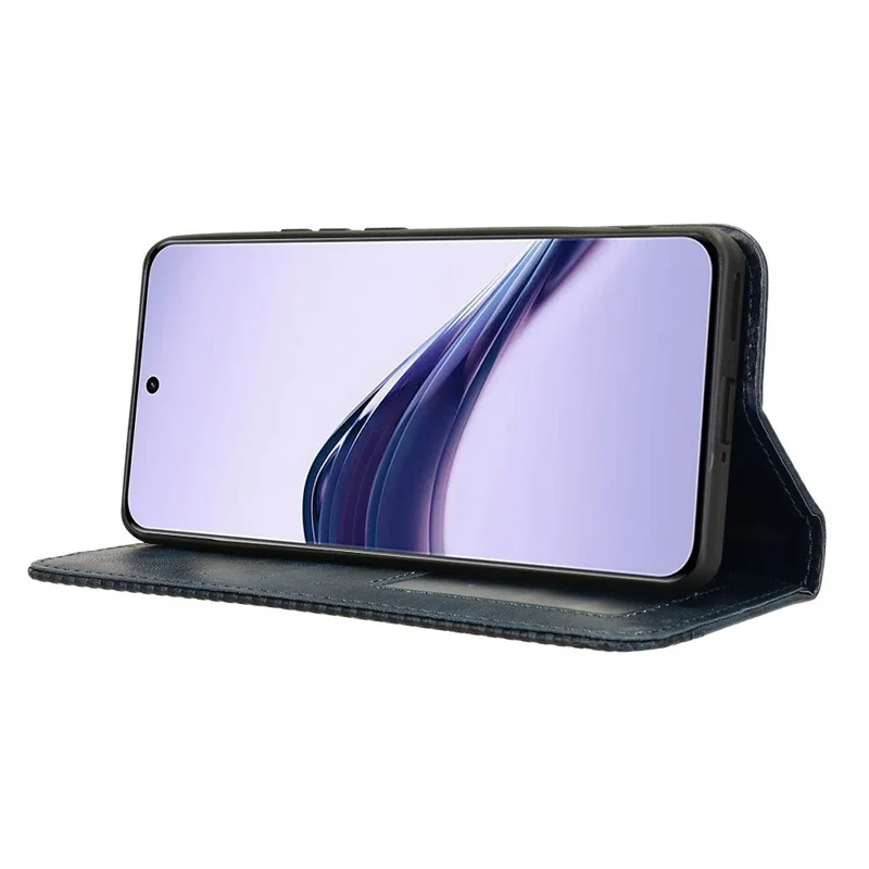 For Realme 13+ 5G / 13 Pro 5G (China) Leather Case Wallet Stand Retro Texture Phone Cover - Blue