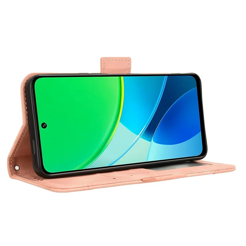 For vivo Y19s 4G / Y29 5G Leather Case Phone Wallet Cover with Multiple Card Slots - Pink