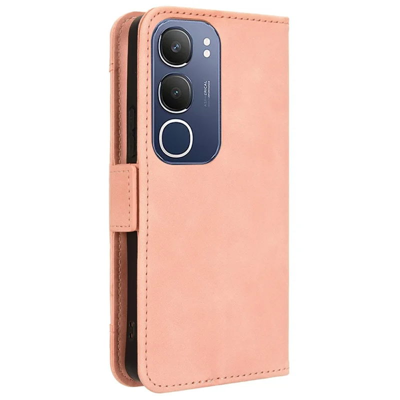For vivo Y19s 4G / Y29 5G Leather Case Phone Wallet Cover with Multiple Card Slots - Pink