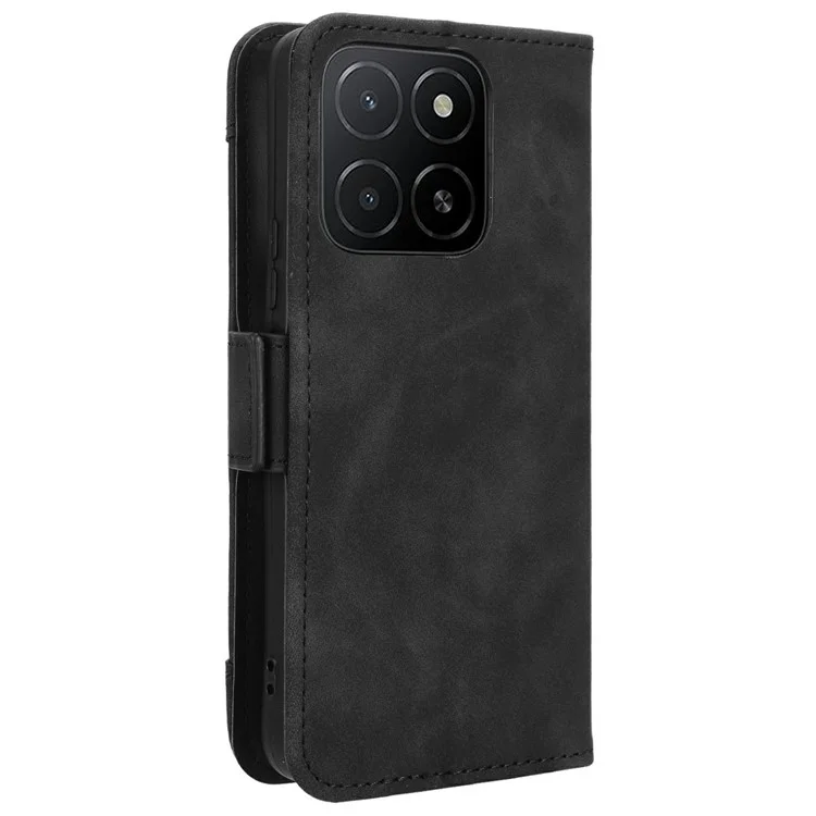 Für Honor X5b Plus / X5b Lederetui Handyhülle mit mehreren Kartenfächern - Schwarz