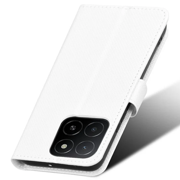 Für Honor X5b Plus / X5b Hülle Pu-Leder Diamant-Textur Brieftasche Handyhülle - Weiß