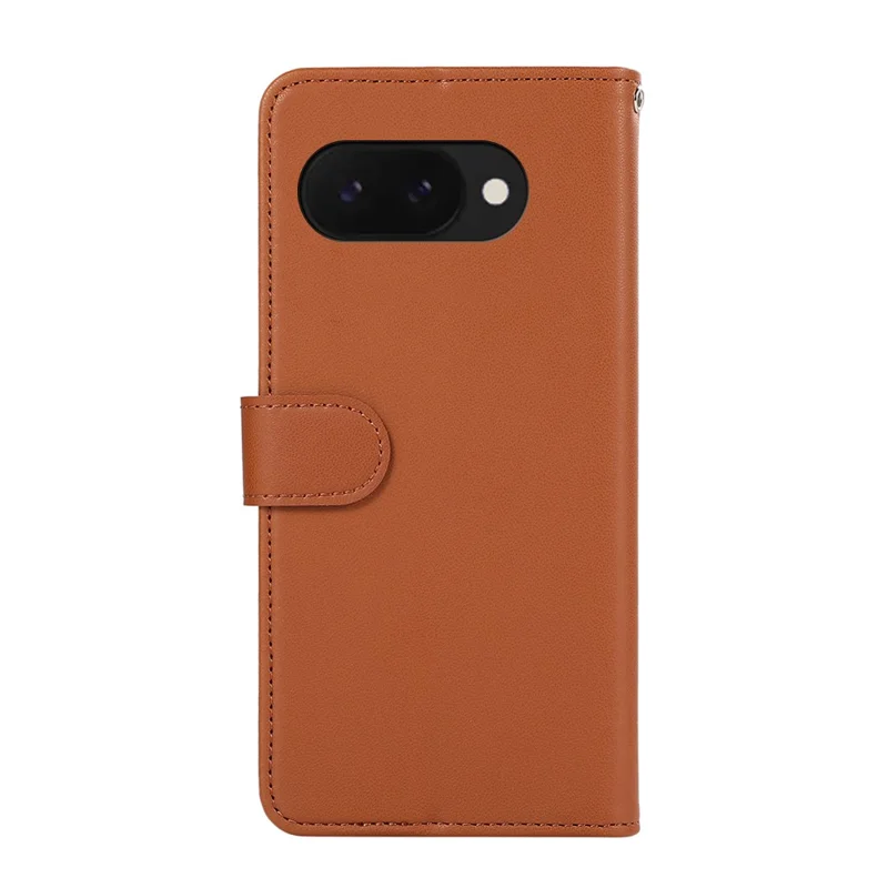 For Google Pixel 9a Case RFID Blocking Flip Leather Phone Cover - Brown