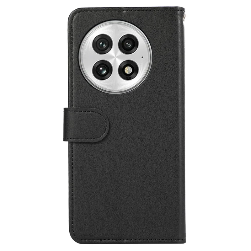 For OnePlus 13 Case RFID Blocking Flip Leather Phone Cover - Black
