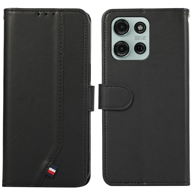 För Motorola Moto G75 5G lås med RFID-skydd Vipplud för lädermobil - Svart
