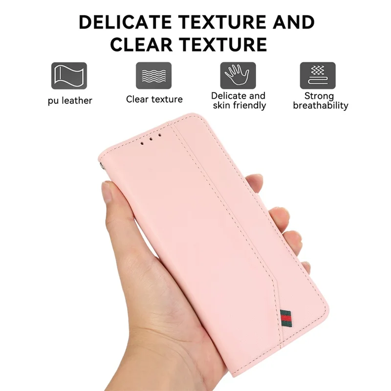 For Motorola Moto G75 5G Case RFID Blocking Flip Leather Phone Cover - Pink