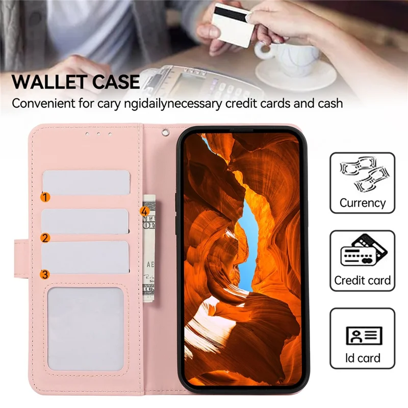 For Motorola Moto G75 5G Case RFID Blocking Flip Leather Phone Cover - Pink