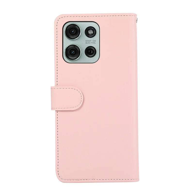 For Motorola Moto G75 5G Case RFID Blocking Flip Leather Phone Cover - Pink