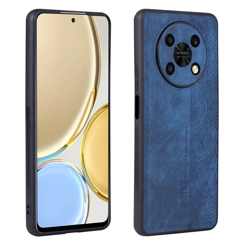 AZNS For Huawei Enjoy 50 Pro 4G / nova Y90 4G Imprinted Pattern Phone Case Scratch-resistant PU Leather Coated TPU Phone Cover - Blue
