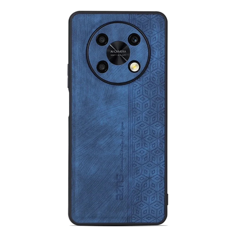 AZNS For Huawei Enjoy 50 Pro 4G / nova Y90 4G Imprinted Pattern Phone Case Scratch-resistant PU Leather Coated TPU Phone Cover - Blue
