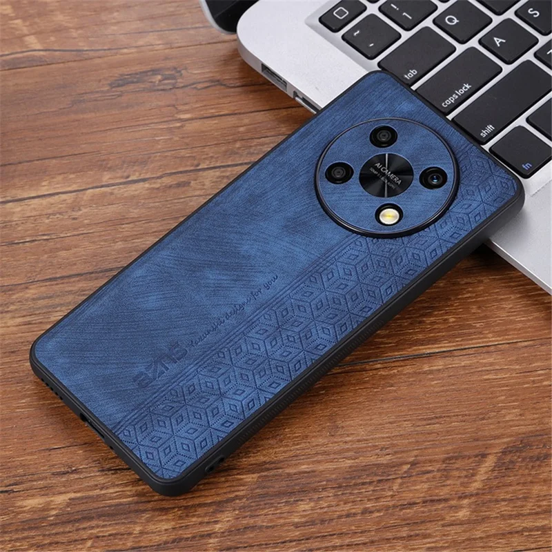 AZNS For Huawei Enjoy 50 Pro 4G / nova Y90 4G Imprinted Pattern Phone Case Scratch-resistant PU Leather Coated TPU Phone Cover - Blue