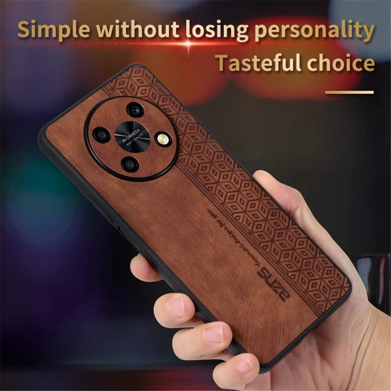AZNS For Huawei Enjoy 50 Pro 4G / nova Y90 4G Imprinted Pattern Phone Case Scratch-resistant PU Leather Coated TPU Phone Cover - Blue