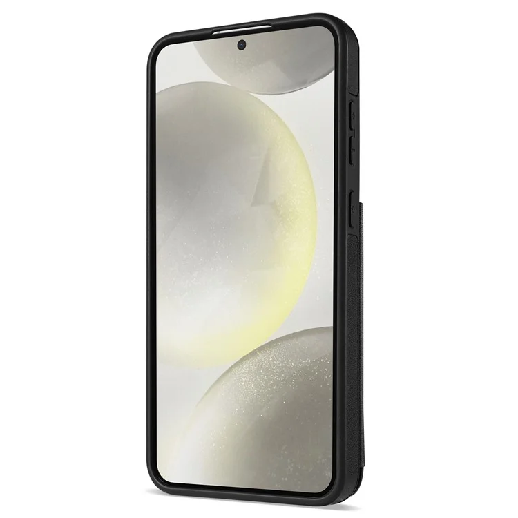 Custodia per Samsung Galaxy S24 FE con cinturino da polso, slot per schede, in pelle a rombi e TPU - Nero